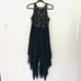 Aidan Mattox Handkerchief Dress Black Lace Nude Sleeveless Women's Size 6