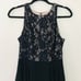 Aidan Mattox Handkerchief Dress Black Lace Nude Sleeveless Women's Size 6