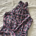 Veronica Beard Leila Floral Print Silk Midi Halter Handkerchief Hem Dress