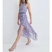 Veronica Beard Leila Floral Print Silk Midi Halter Handkerchief Hem Dress