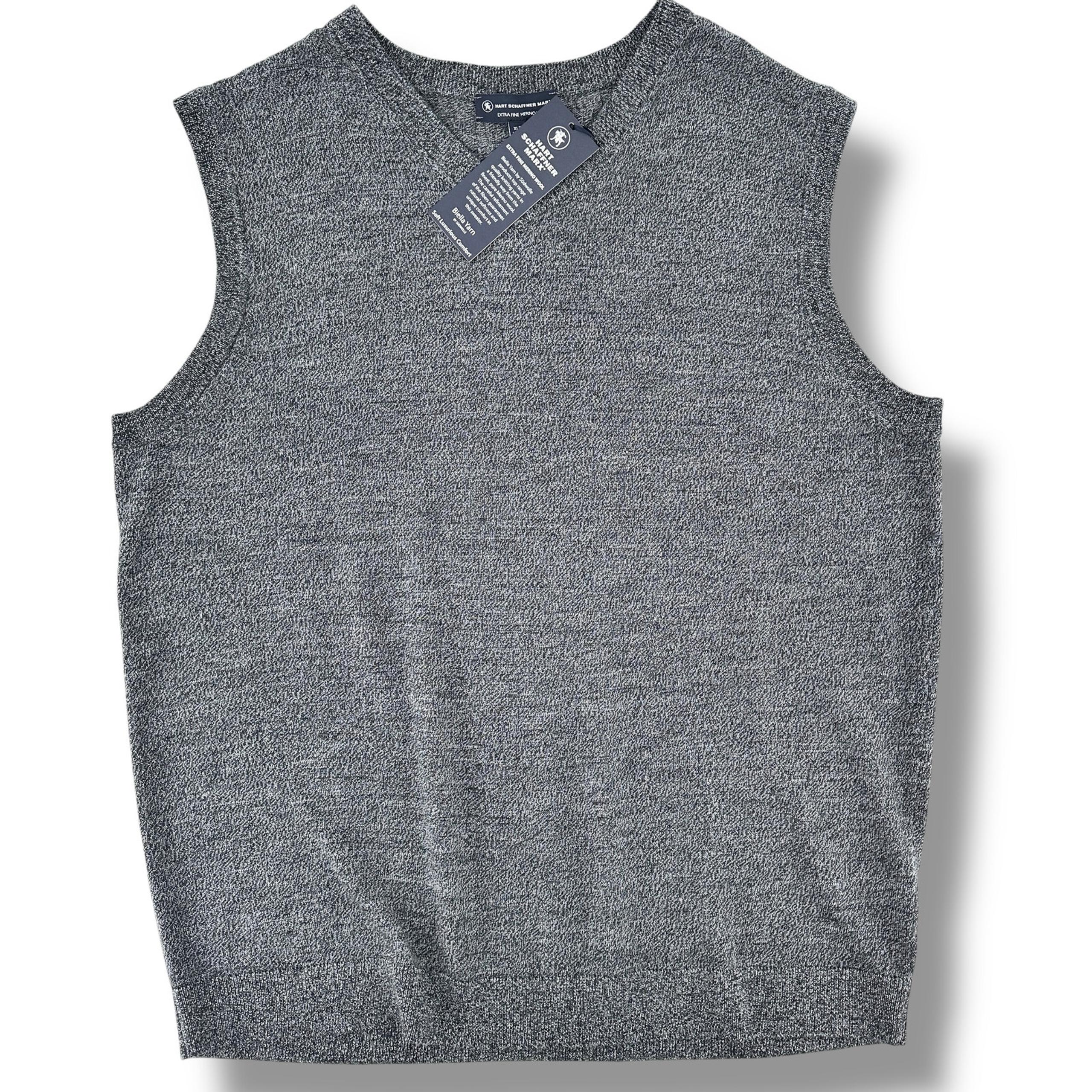 Hart Schaffner Marx Extra Fine Merino Wool Sweater Vest Mens Size 2XB Gray
