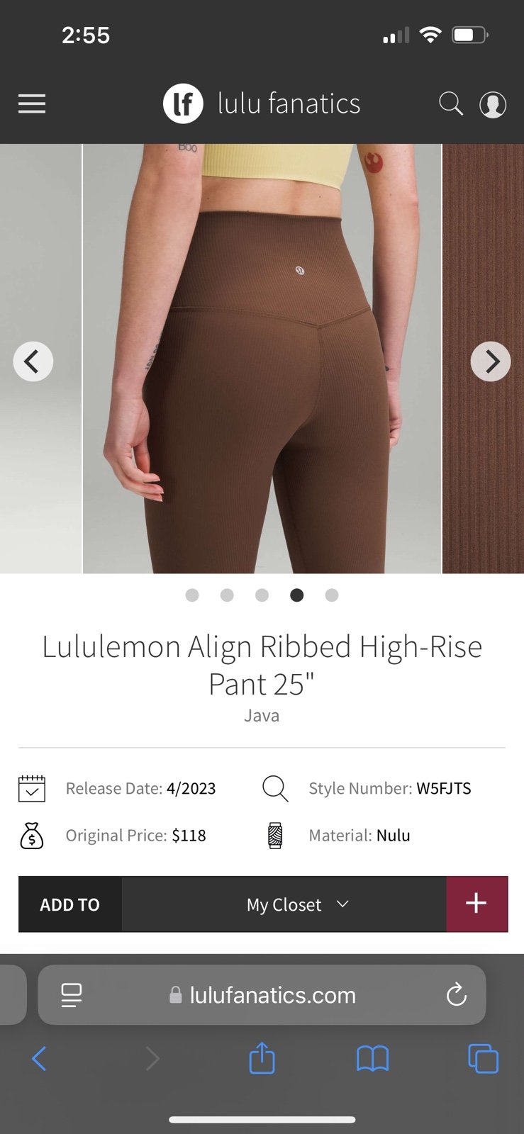 Lululemon align ribbed 25”