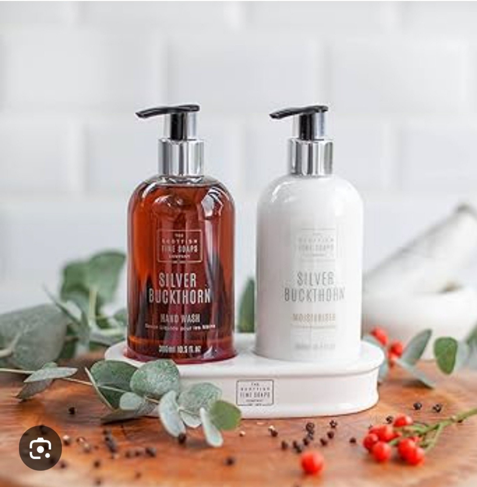 Scottish Fine Soaps Silver Buckhorn 2pc Hand Care. Wash and Lotion 16.9 floz