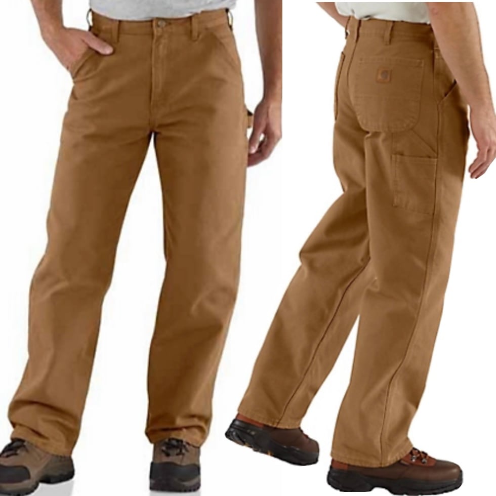 Carhartt washed duck dungaree loose fit straight leg work pants Size 34x36