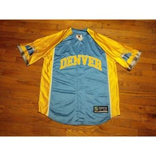 Zephyr Off Court Denver Nuggets Short Sleeve Button Up Jersey Size 44