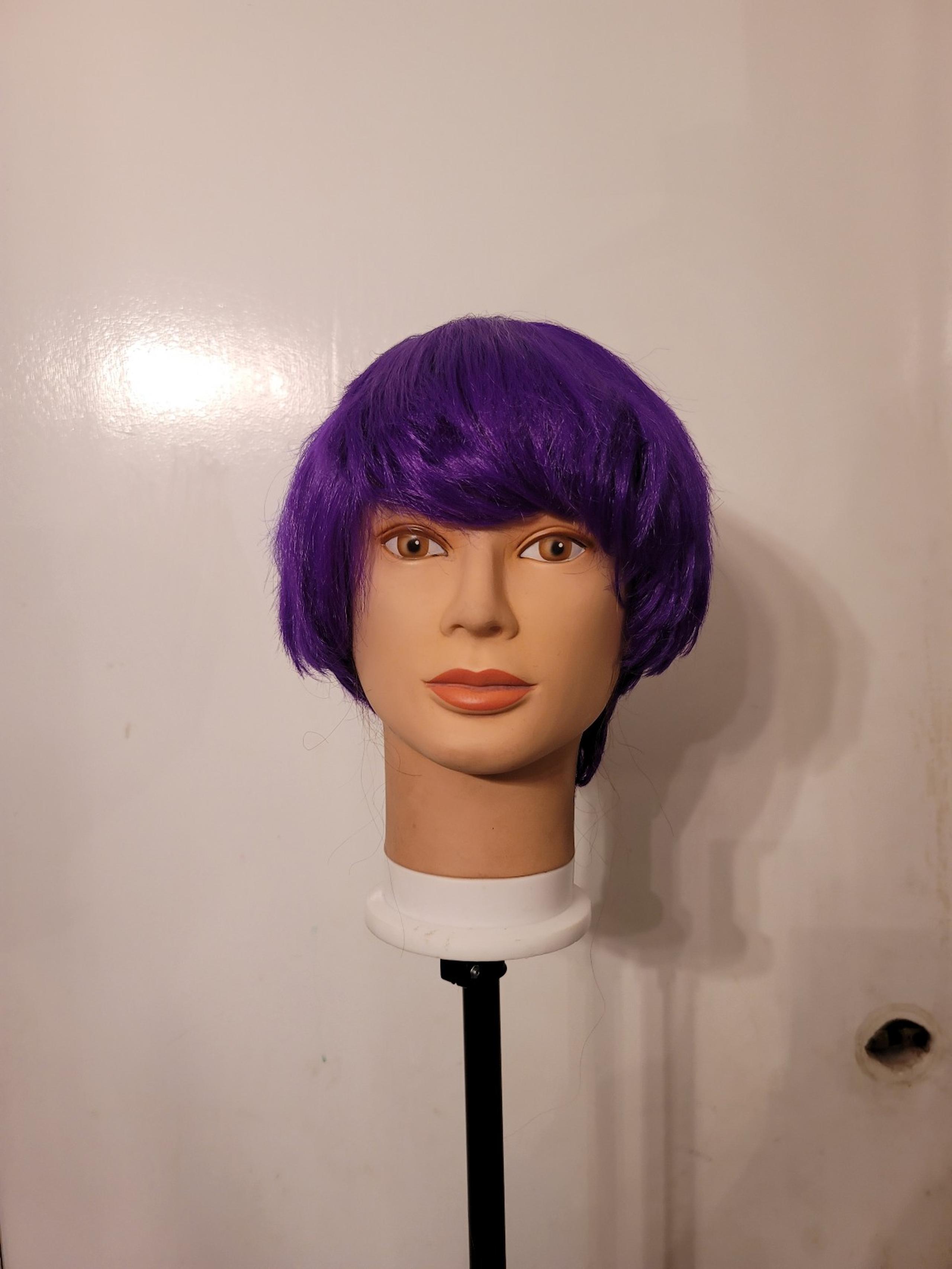 Purple short hair full wig Cosplay