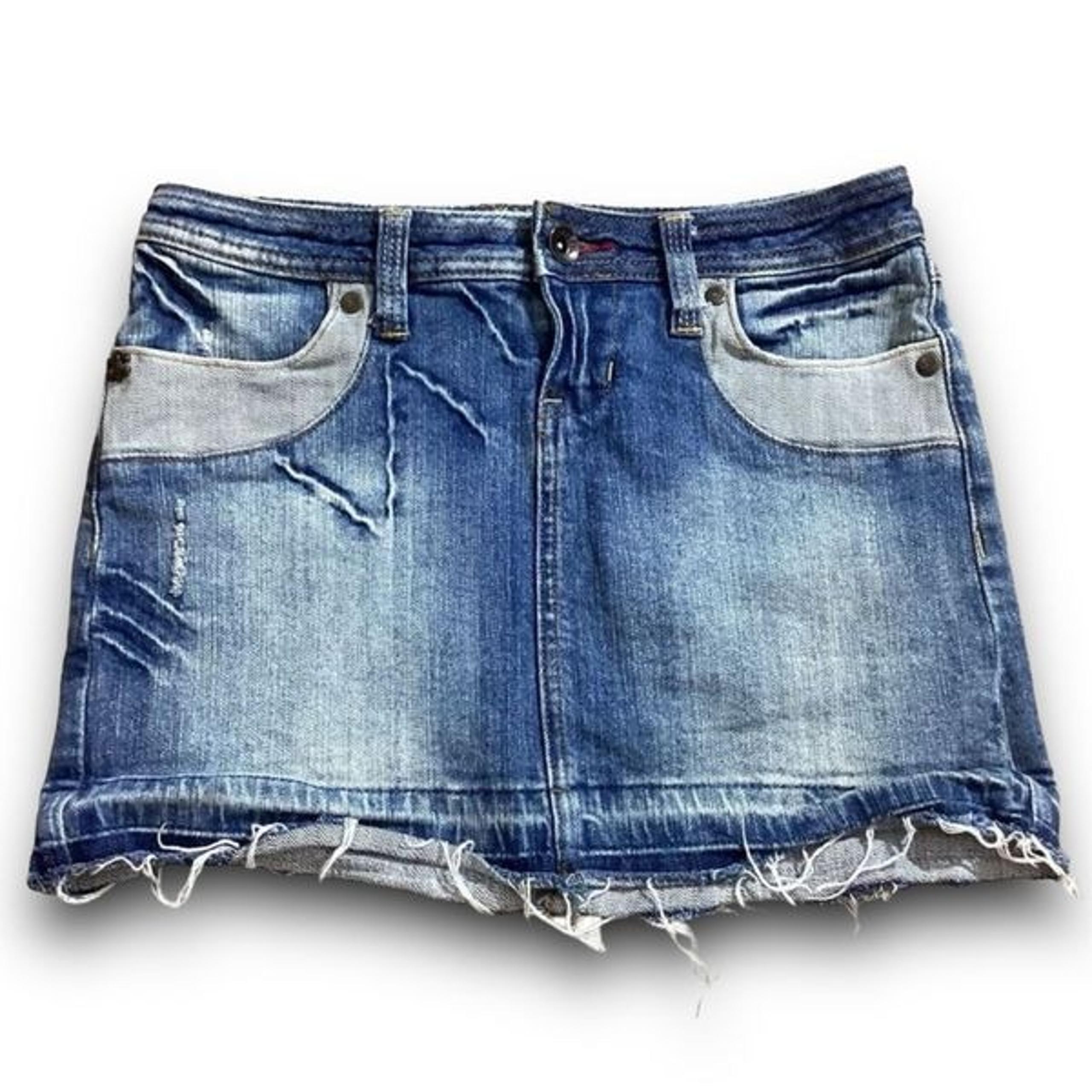 Zana Di Jeans Distressed Mini Jean Skirt Size 1