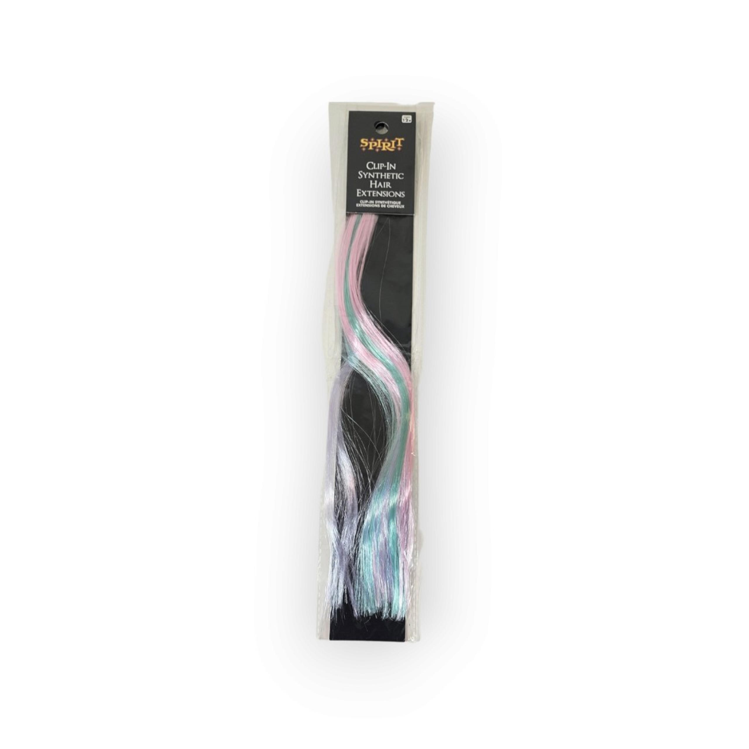 Spirit Halloween Rainbow Clip-In Hair Extension Pastel Unicorn Costume Accessory