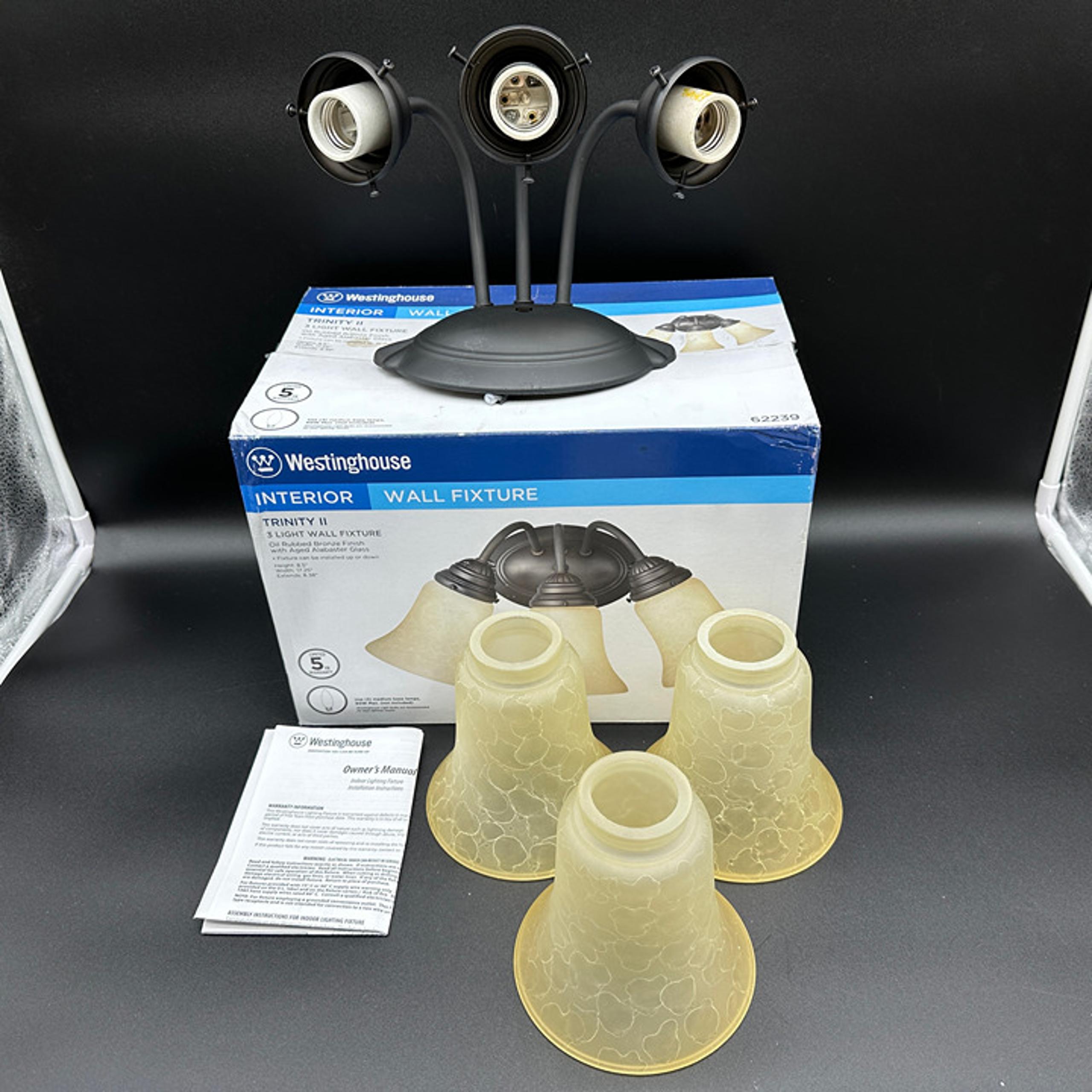 Westinghouse Interior 3 Light Wall Fixture Bronze Finish Alabaster Glass