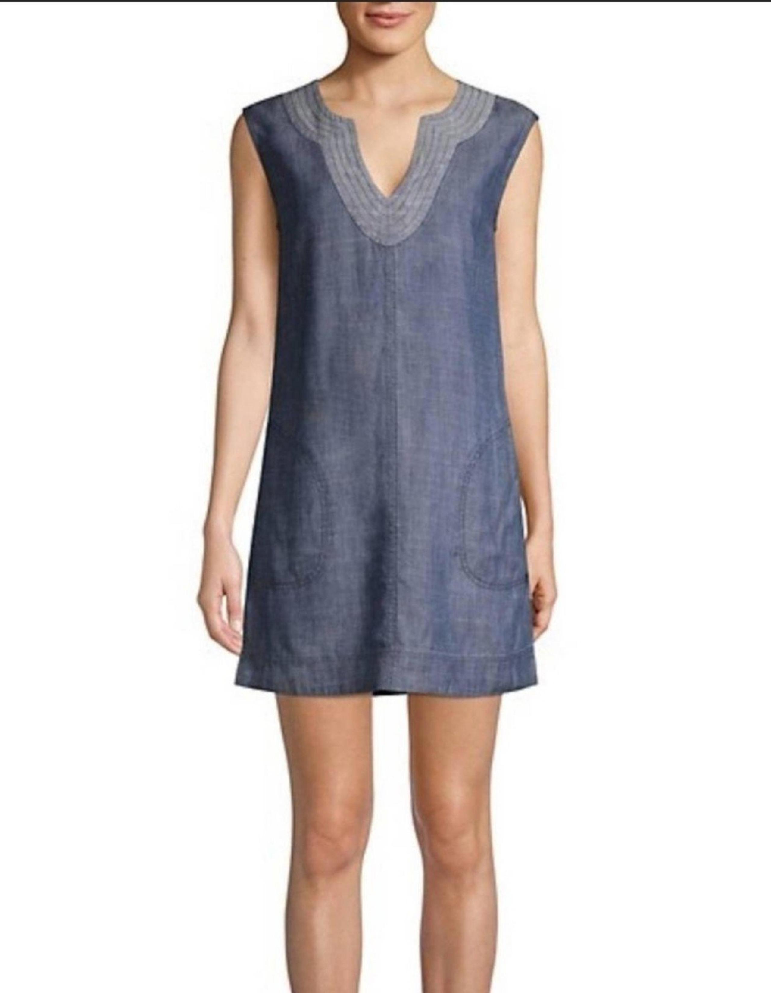 Trina turk Shelby denim shift dress size L