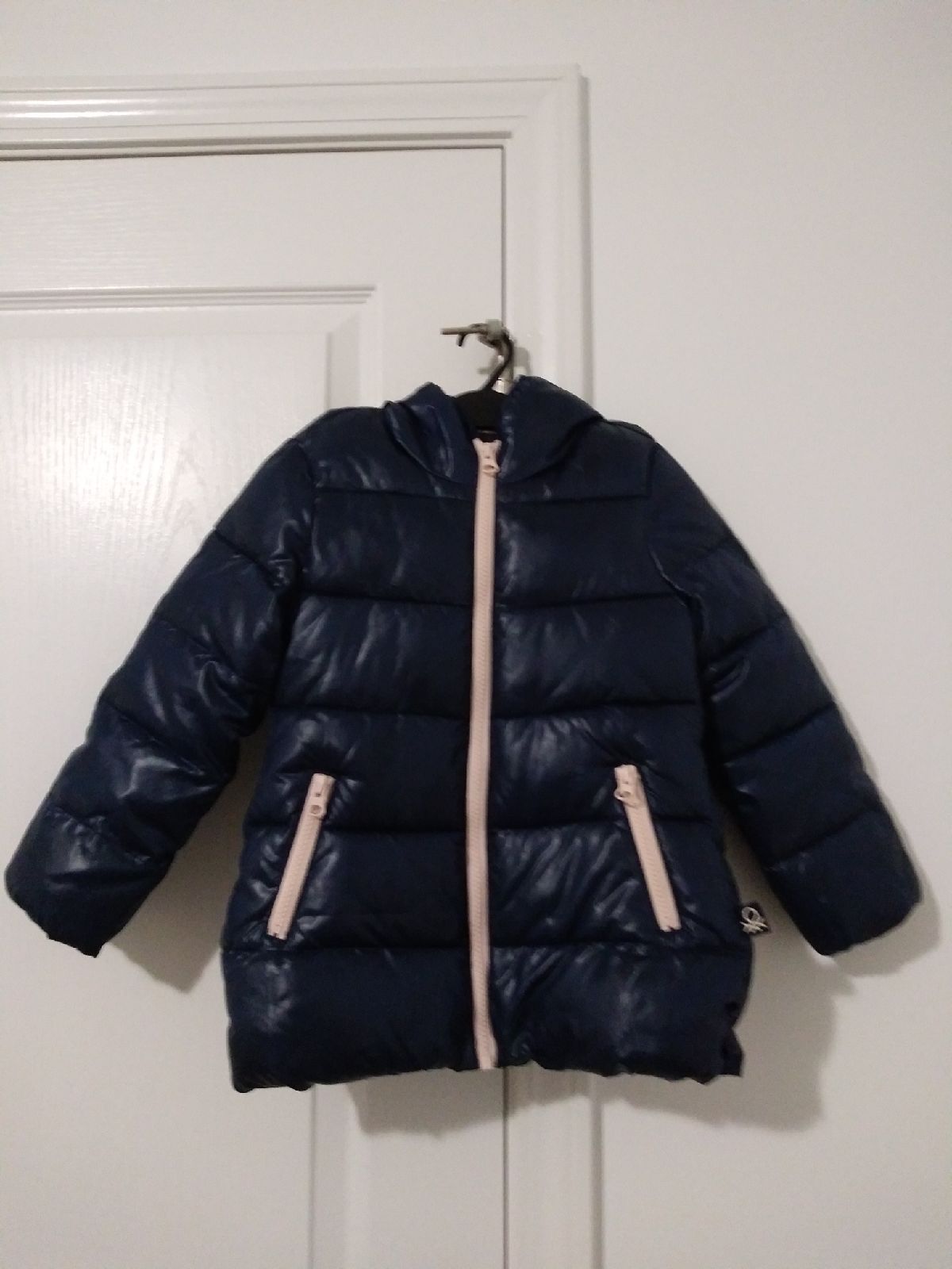 United Colors of Benetton Girls Navy Puffer Hoodie Jacket