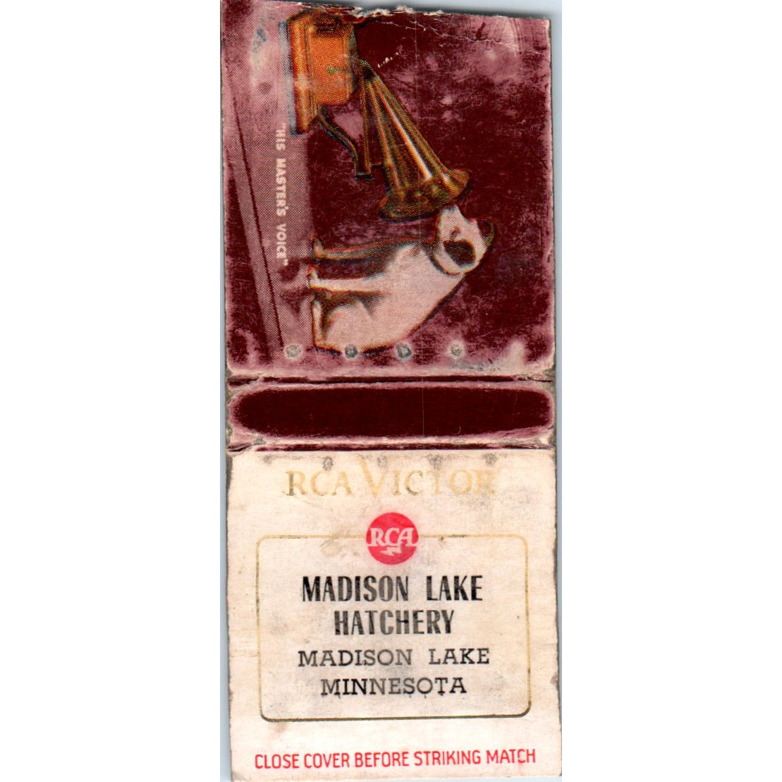 RCA Victor Madison Lake Hatchery MN Vintage Matchbook Cover SF4-Y2