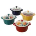The Pioneer Woman Floral 6.25-inch Assorted Color Casseroles with Lid, Set of 4