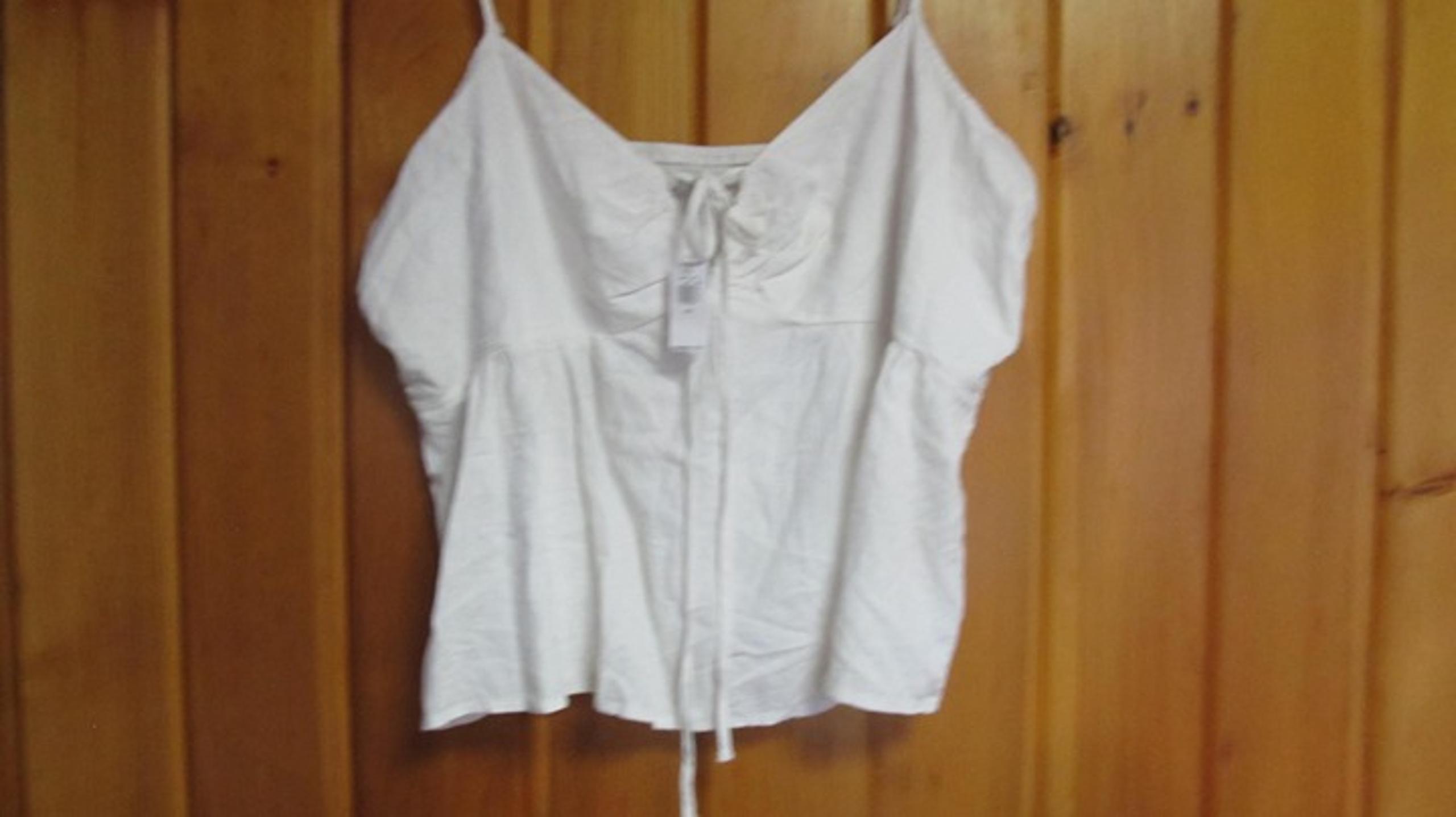 NWT Sexy white Camisole Tank Top adjustable strap tank top sz 2X Plus size XXL