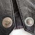 Women's black leather motorcycle vest with side adjustable laces vintage 1907
