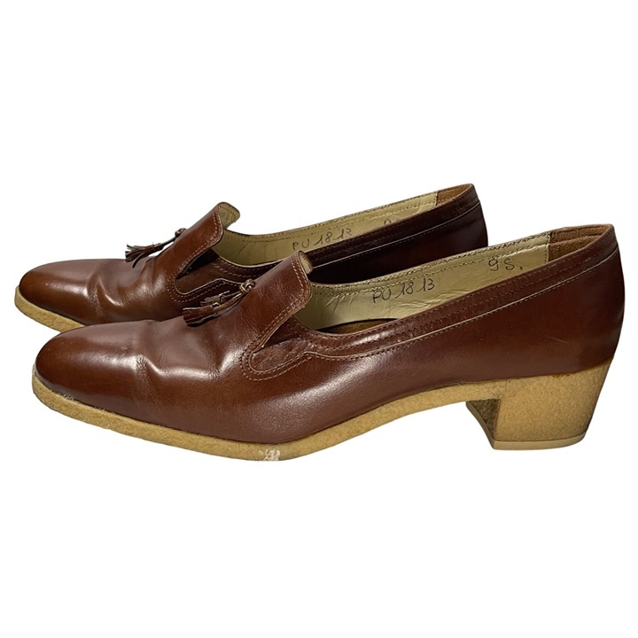 Salvatore Ferragamo Womens Brown Leather Tassel Loafers Crepe Sole Size 9 S