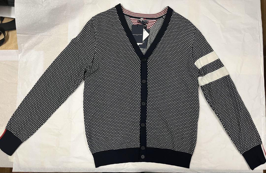 Tommy Hilfiger Icon Jacquard Cardigan V-Neck Size XL Brand New
