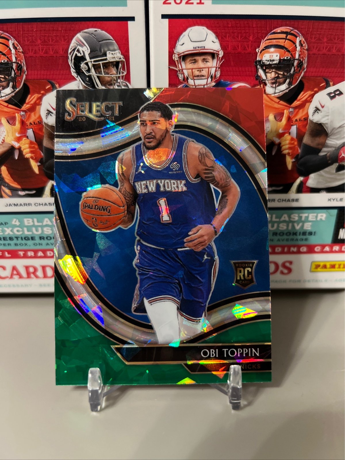 Obi Toppin Rookie Card. Courtside Prizm SP