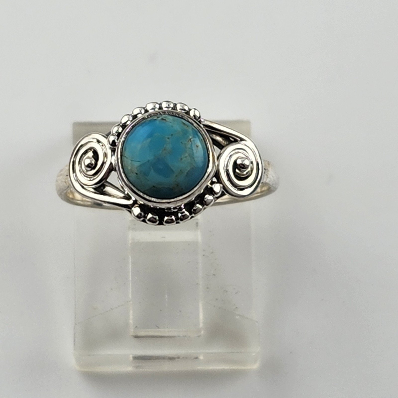 Sterling Silver 925 Kingman Turquoise Ring Size 6.5