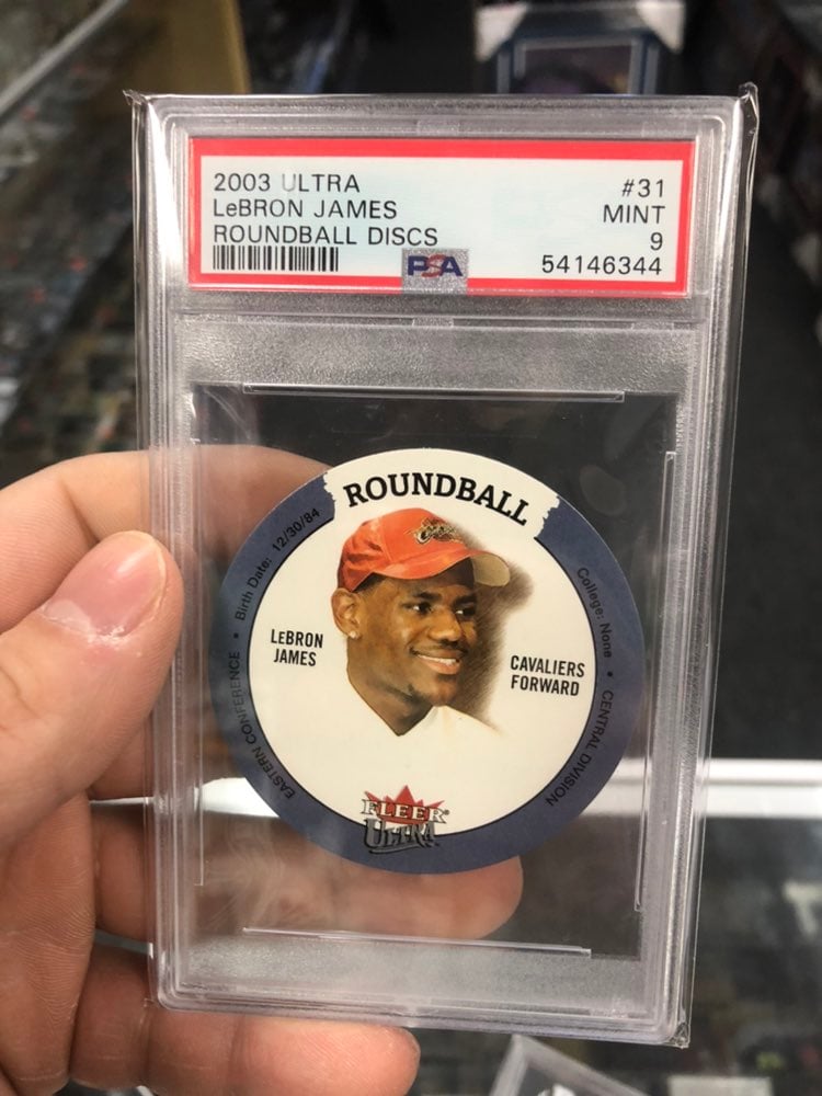2003 ultra lebron james roundball discs psa 9 rookie