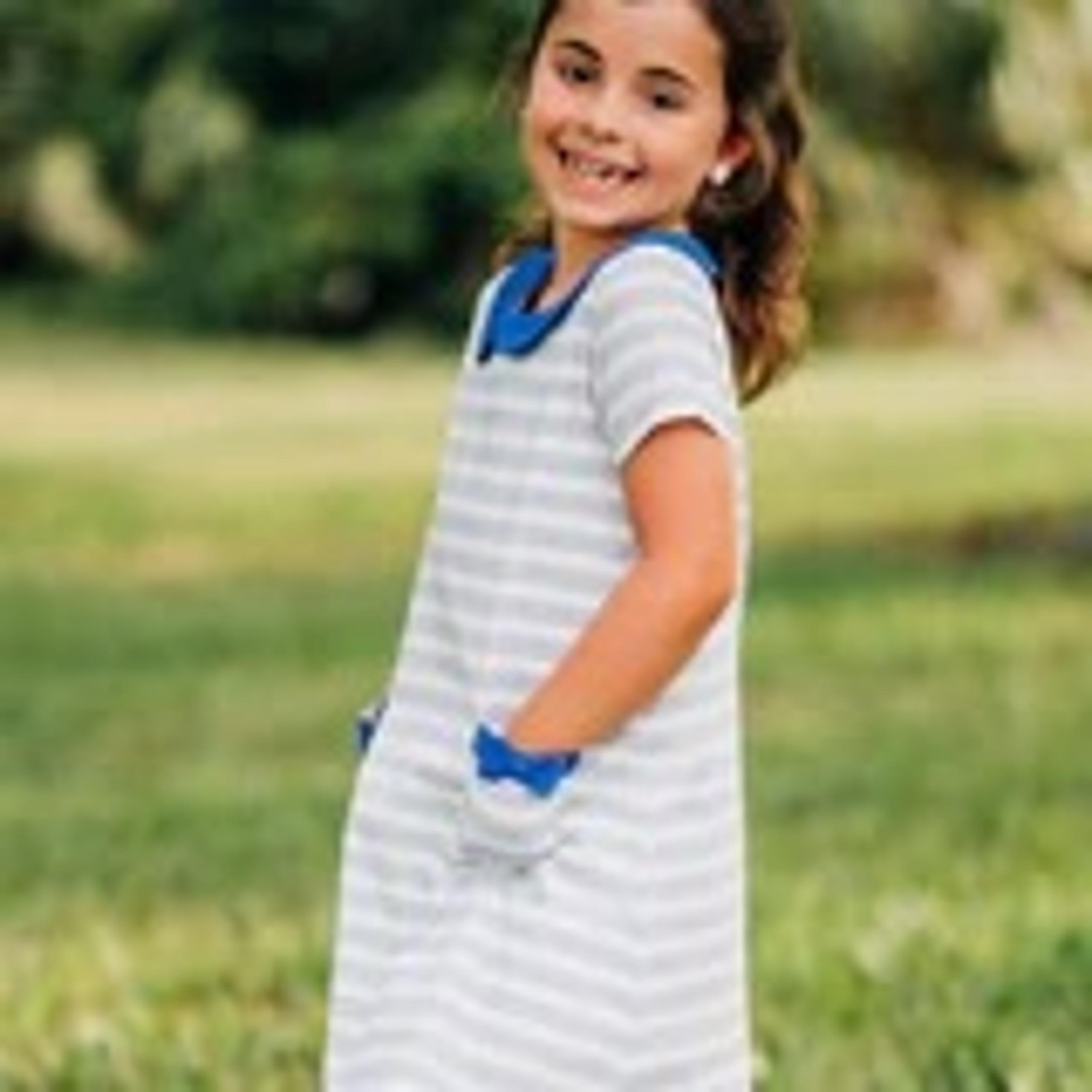 SweetHoney blue pinstripes classic dress