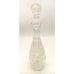 Vtg West German Lead Crystal Clear Hand Cut 15 Liquor Decanter Block Thumbprint