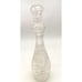 Vtg West German Lead Crystal Clear Hand Cut 15 Liquor Decanter Block Thumbprint