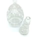 Vtg West German Lead Crystal Clear Hand Cut 15 Liquor Decanter Block Thumbprint