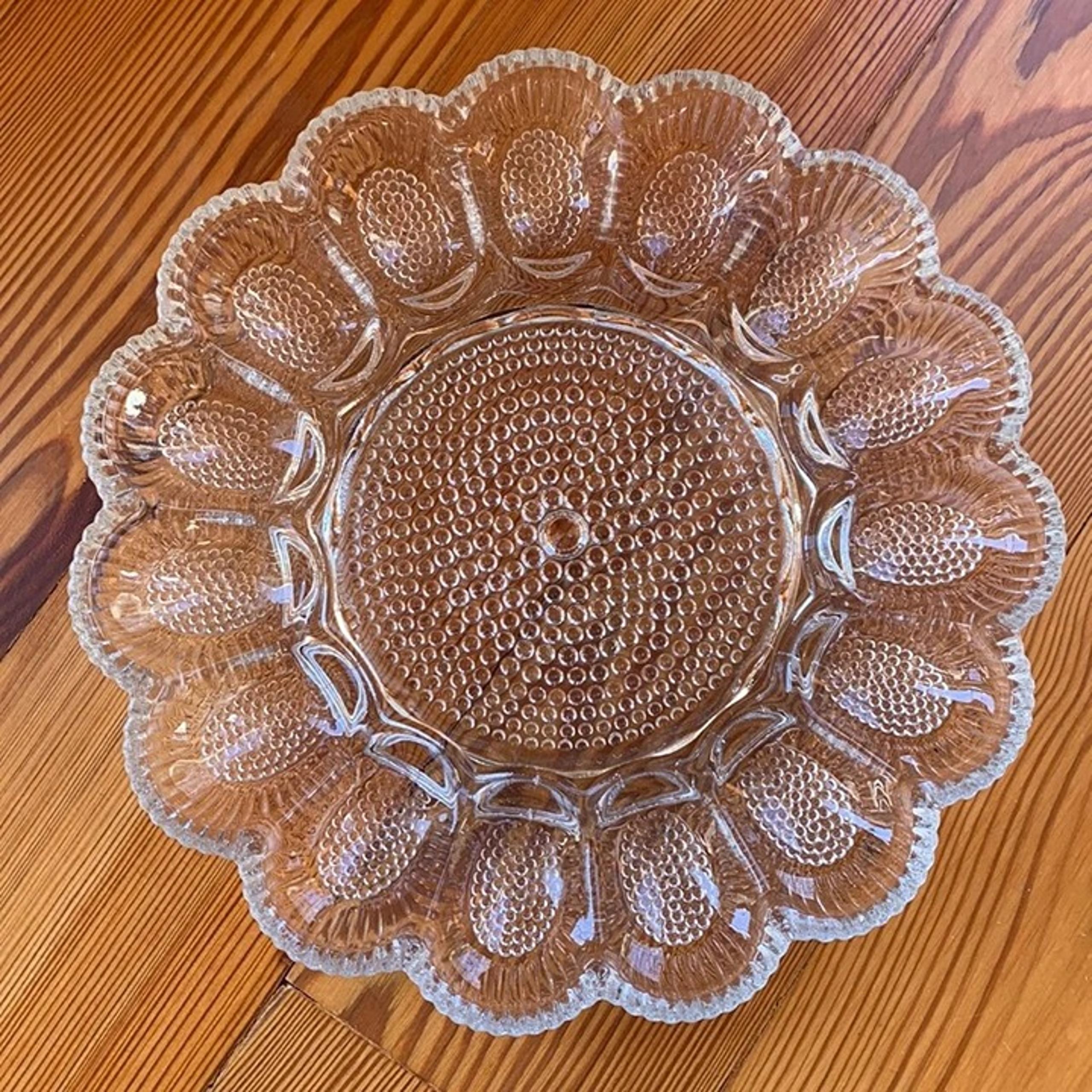 Vintage Indiana Glass Deviled Egg Serving Platter/Tray