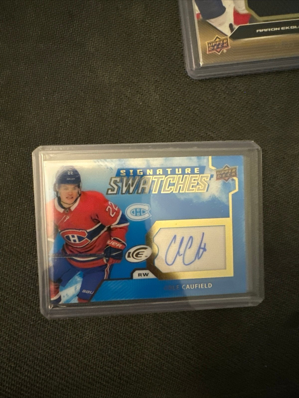 Cole Caufield signature swatches