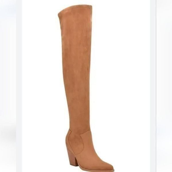 New Marc Fisher LTD soft high brown suede like coastal cowgirl Heeled boots 6.5