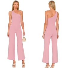 Free People Beach NWT Waverly Jumpsuit Ribbed Knit One Shoulder Lilac Wine XS