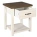 Charming Farmhouse Nightstand,Oak Top Rectangular End Tables ,Set of 2 in IVORY