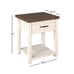 Charming Farmhouse Nightstand,Oak Top Rectangular End Tables ,Set of 2 in IVORY