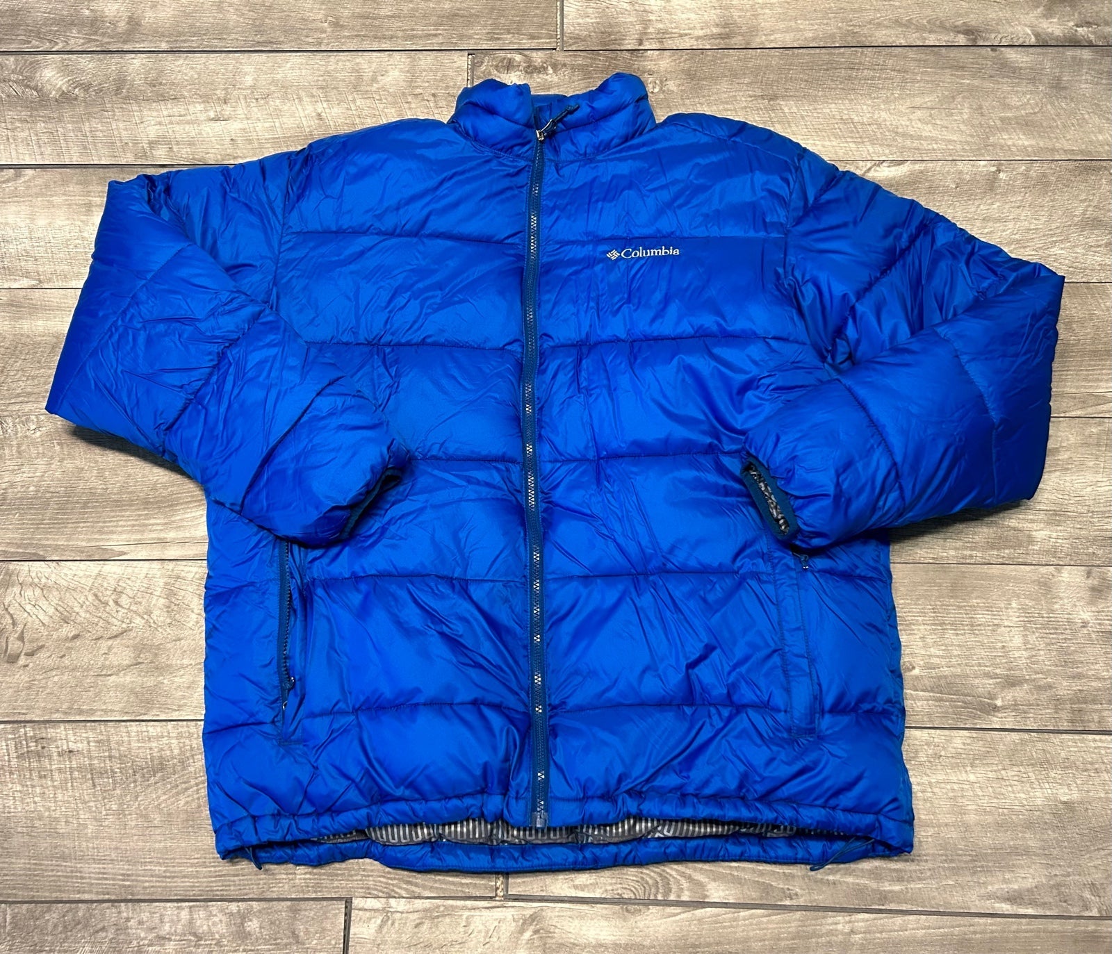 Columbia Blue Thermal Coil Puffer Puffy Down Men’s Coat Jacket Size Xlarge