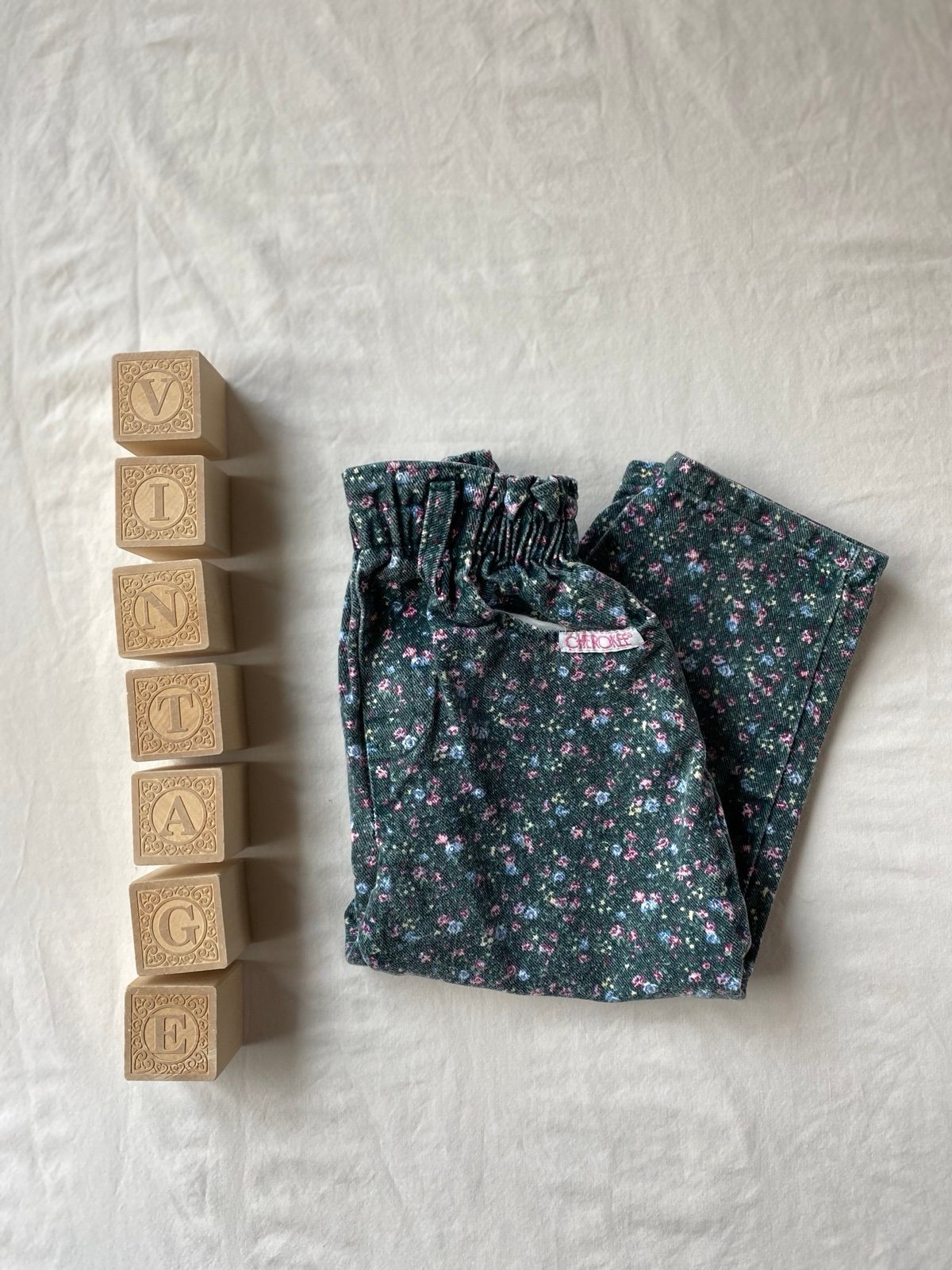 Vintage dainty floral denim