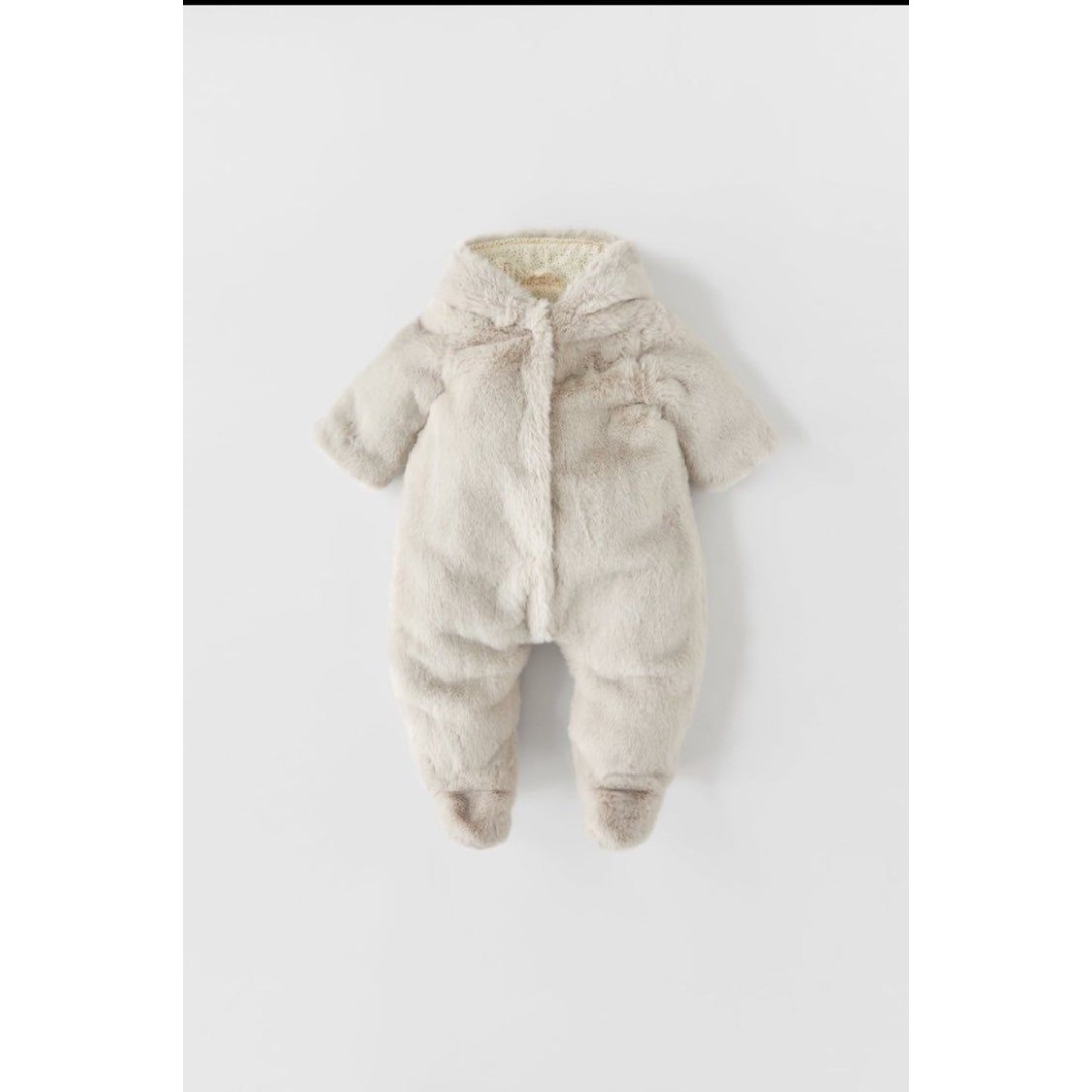 Zara kids baby FAUX FUR ONE-PIECE SUIT 3-6 months