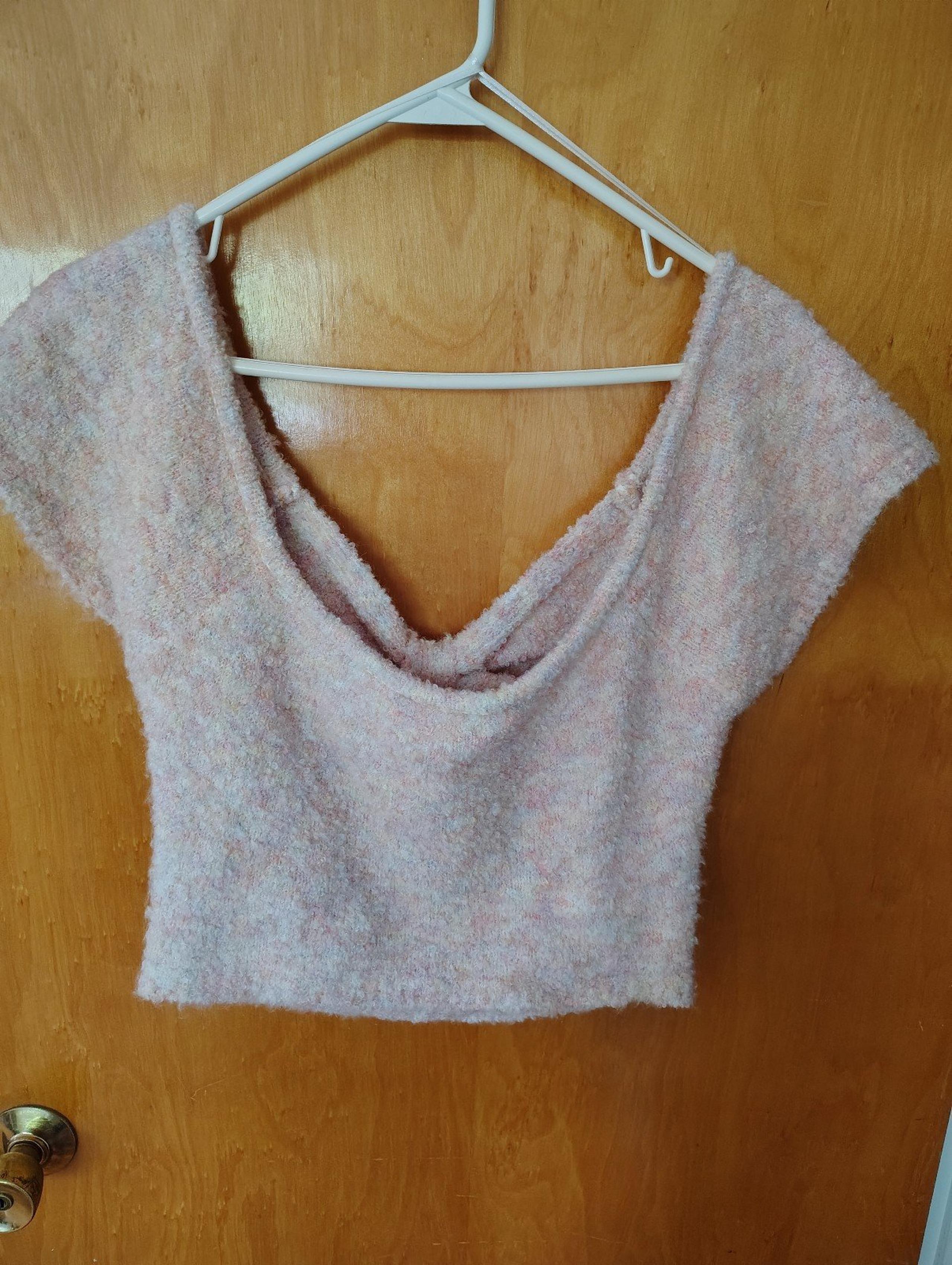NWT Le Lis Knit Bow Crop Top Size Large