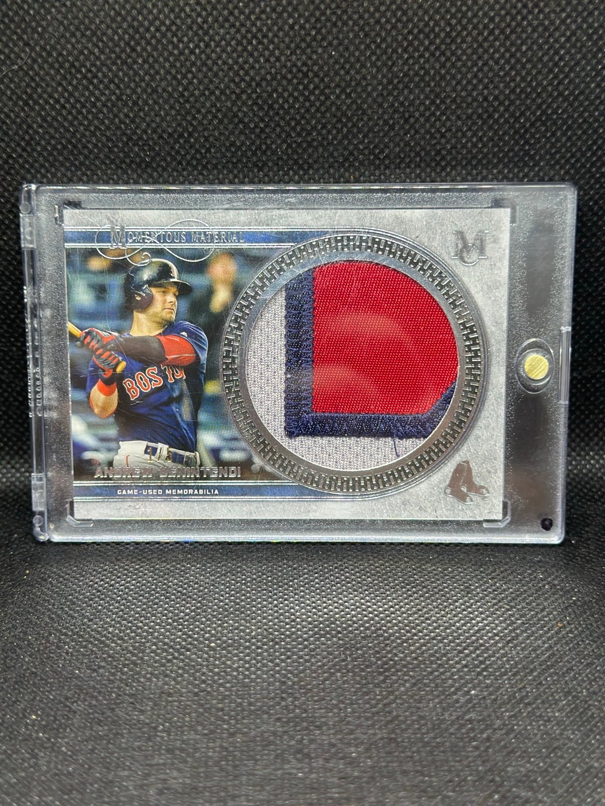 ANDREW BENINTENDI 2019 TOPPS MUSEUM MOMENTOUS MATERIAL JUMBO PATCH 1/5 RED SOX