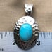 Turquoise 925 Silver Hammered Pendant