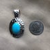 Turquoise 925 Silver Hammered Pendant
