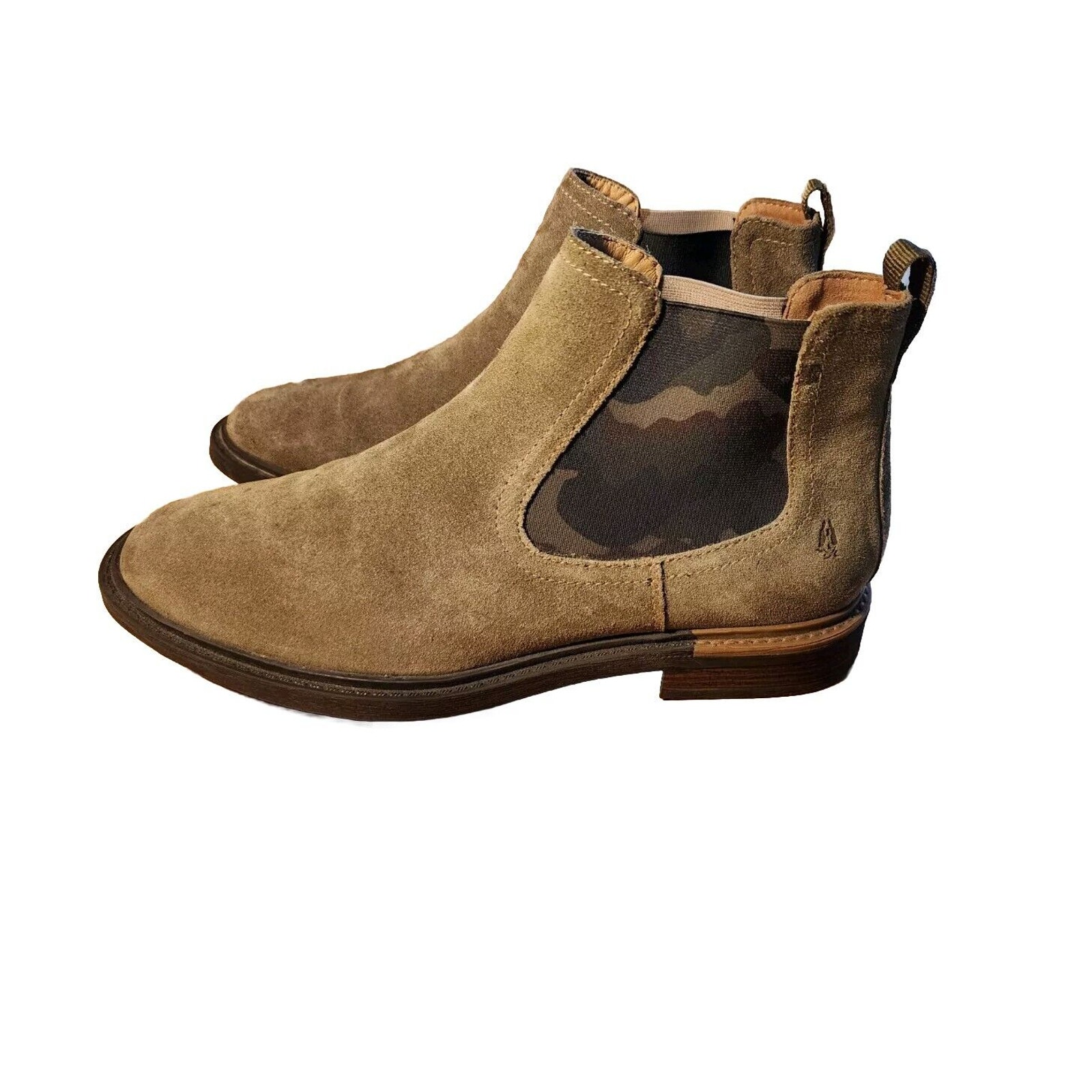 BLN Hush Puppies Men's Chelsea Boot Brown Suede Sz 9 M Pull On Camo
