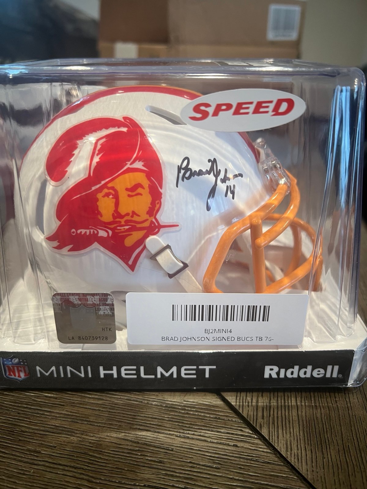 Brad Johnson Signed Tampa Bay Buccaneers TB Mini Helmet Beckett