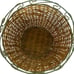Woven Wicker and Green Wire Waste Basket Country Farmhouse Trash Can Vtg 80s