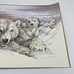 Vtg Doug Lindstrand Alaska Polar Bears Sketch Print Limited Edition Signed 1983