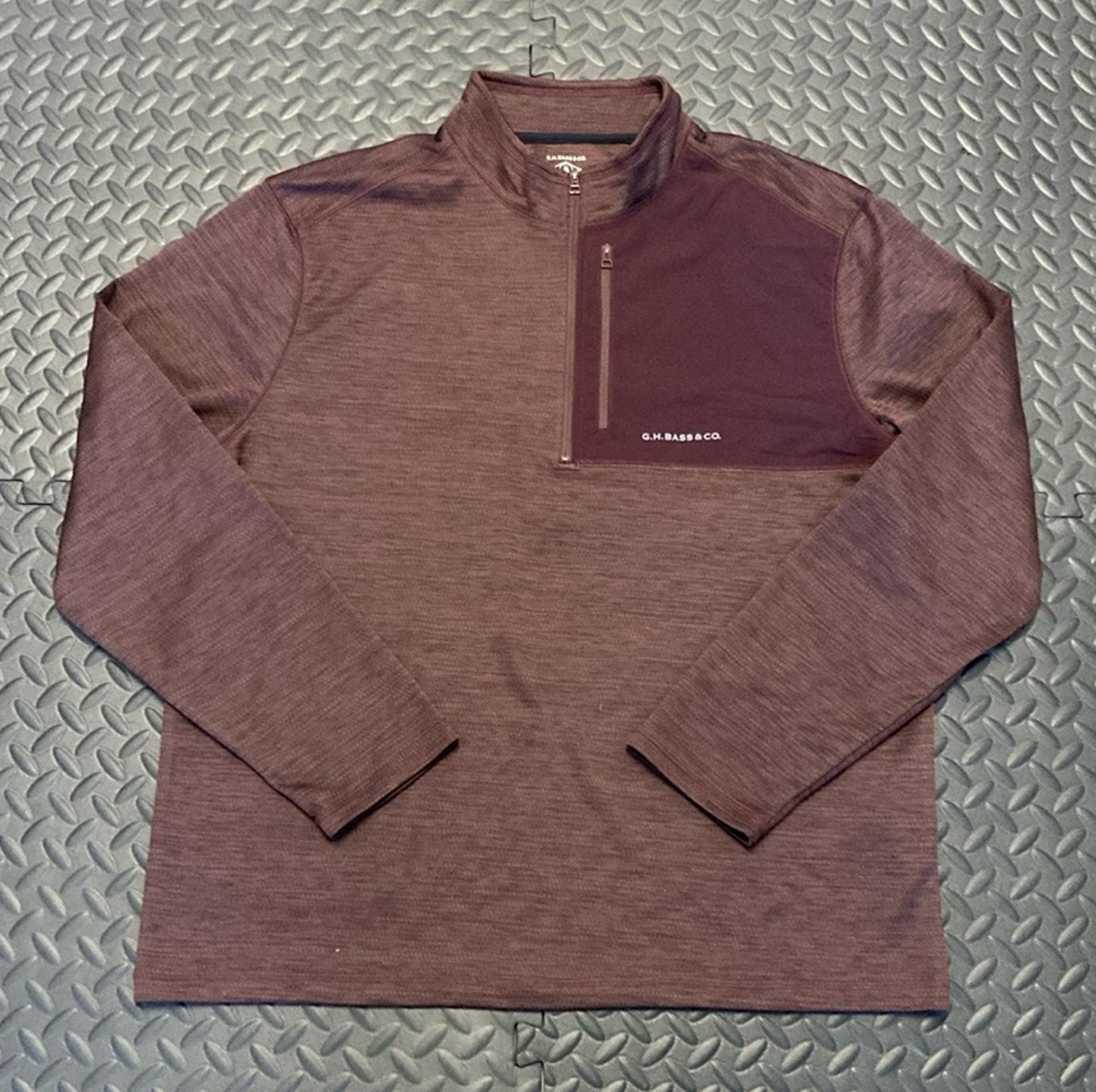 G.H. Bass & Co. Brown Quarter-Zip Pullover size L