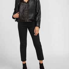 Express Women's Black Sequins race back top with lace The perfect party top