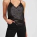 Express Women's Black Sequins race back top with lace The perfect party top