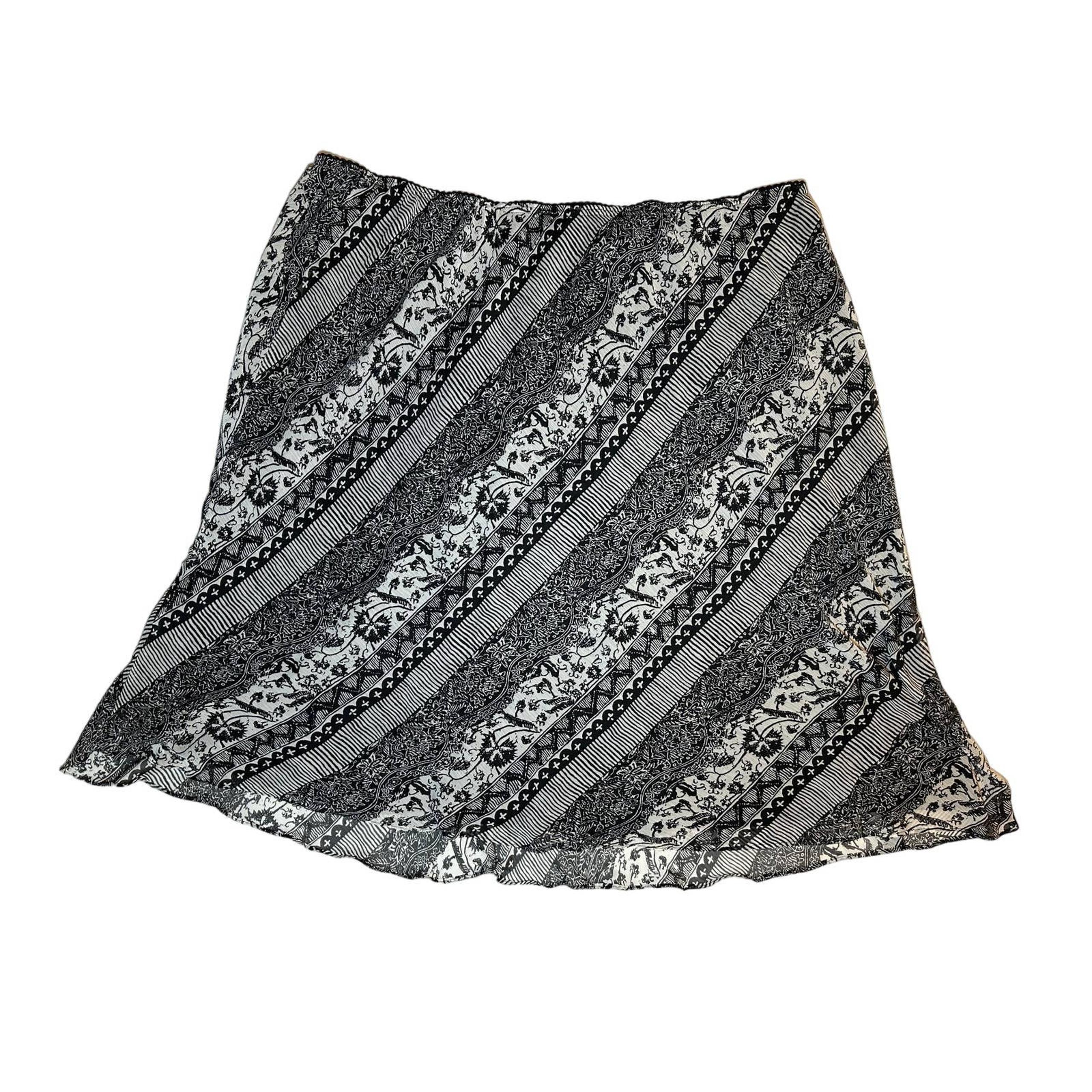Bob Mackie Woman's Black and White A Line Skirt Size 4X