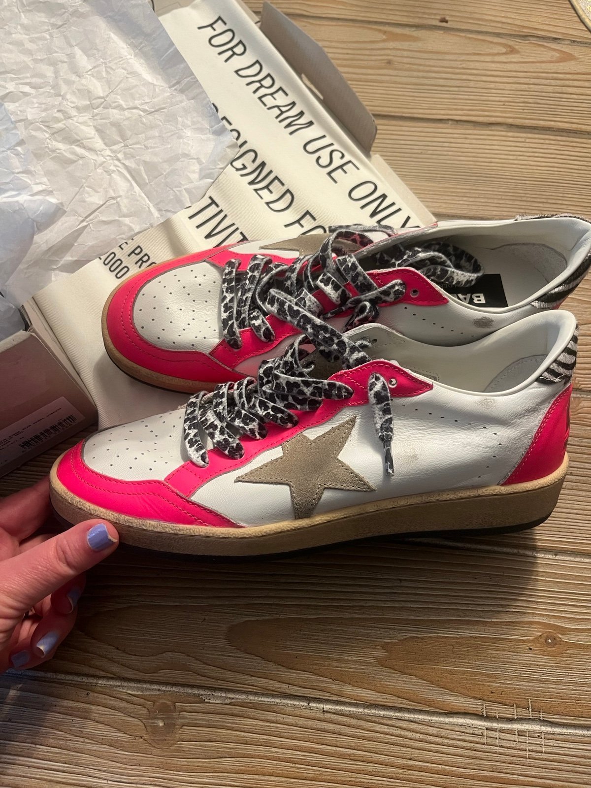 NEW Golden Goose Ballstar Fuschia & Zebra - Size 38